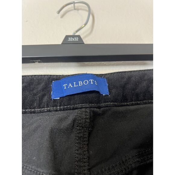Talbots Womens Black Corduroy Pants 6 High Rise Straight Leg Curvy Fall Preppy - Picture 10 of 13